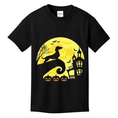 Halloween Dachshund Weenie Wiener Moonshine Sausage Dog Kids T-Shirt