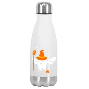 Halloween Dentist Witch Hat Tooth Fixer Trick Or Treet Fan Cool Gift Stainless Steel Insulated Water Bottle