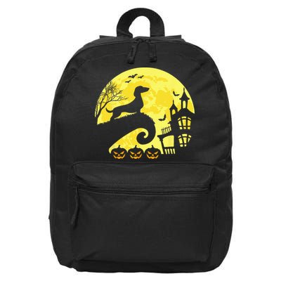 Halloween Dachshund Weenie Wiener Moonshine Sausage Dog 16 in Basic Backpack