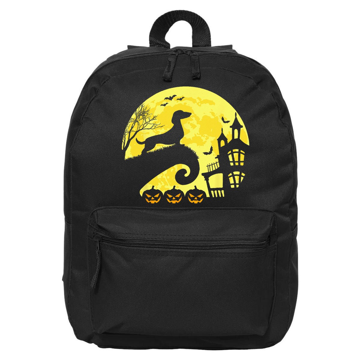 Halloween Dachshund Weenie Wiener Moonshine Sausage Dog 16 in Basic Backpack