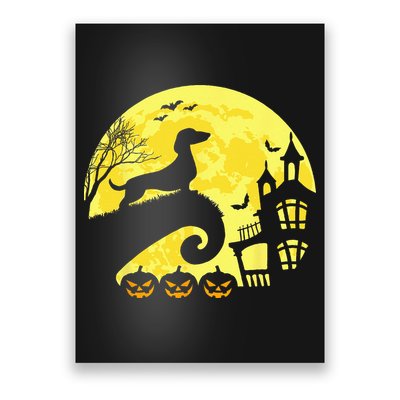 Halloween Dachshund Weenie Wiener Moonshine Sausage Dog Poster