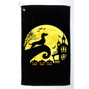 Halloween Dachshund Weenie Wiener Moonshine Sausage Dog Platinum Collection Golf Towel