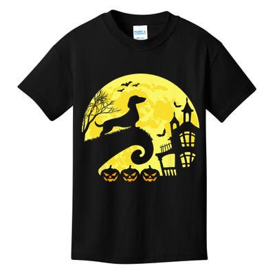 Halloween Dachshund Weenie Wiener Moonshine Sausage Dog Kids T-Shirt