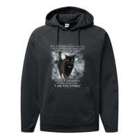 He Devil Whispered In My Ear You ArenT Strong Enough Cat Performance Fleece Hoodie