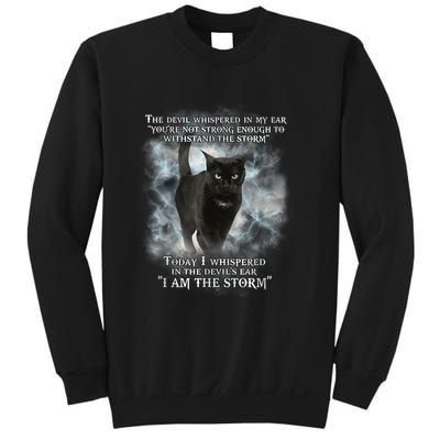 He Devil Whispered In My Ear You ArenT Strong Enough Cat Sweatshirt