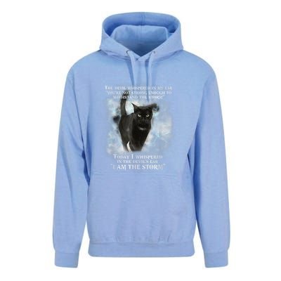 He Devil Whispered In My Ear You ArenT Strong Enough Cat Unisex Surf Hoodie