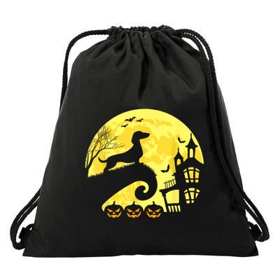 Halloween Dachshund Weenie Wiener Moonshine Sausage Dog Drawstring Bag