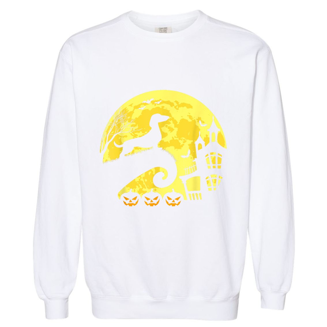Halloween Dachshund Weenie Wiener Moonshine Sausage Dog Garment-Dyed Sweatshirt