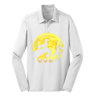 Halloween Dachshund Weenie Wiener Moonshine Sausage Dog Silk Touch Performance Long Sleeve Polo