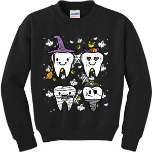 Halloween Dentist Witch Teeth Dental Crew Costume Kids Sweatshirt