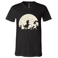 Halloween Dachshund Weenie Wiener Dinosaur Costume V-Neck T-Shirt