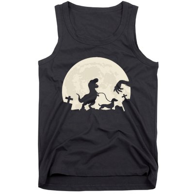 Halloween Dachshund Weenie Wiener Dinosaur Costume Tank Top