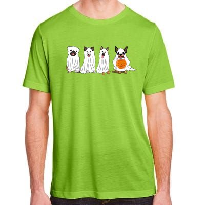 Halloween Dog With Pumpkin Spooky Halloween Dog Ghost Cool Gift Adult ChromaSoft Performance T-Shirt