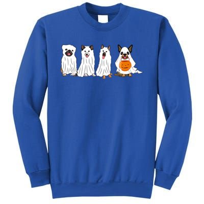 Halloween Dog With Pumpkin Spooky Halloween Dog Ghost Cool Gift Sweatshirt