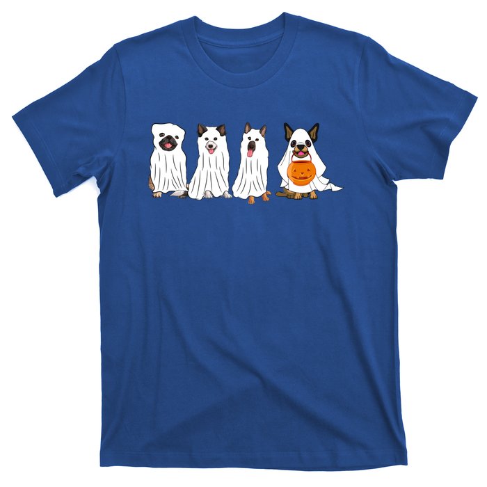 Halloween Dog With Pumpkin Spooky Halloween Dog Ghost Cool Gift T-Shirt