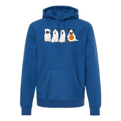 Halloween Dog With Pumpkin Spooky Halloween Dog Ghost Cool Gift Premium Hoodie