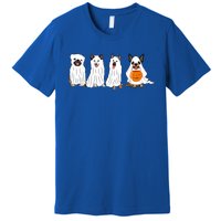 Halloween Dog With Pumpkin Spooky Halloween Dog Ghost Cool Gift Premium T-Shirt