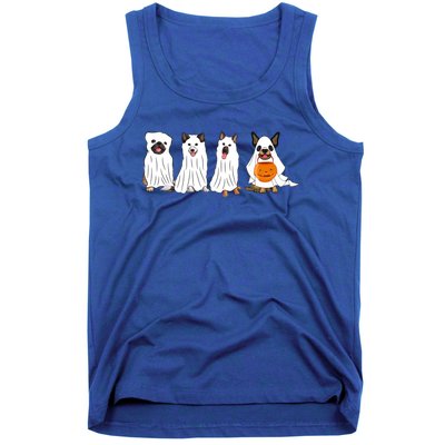 Halloween Dog With Pumpkin Spooky Halloween Dog Ghost Cool Gift Tank Top