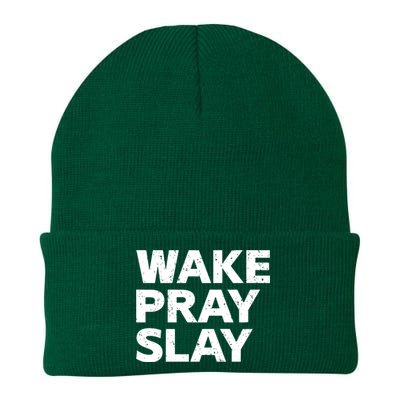 Harry Daniels Wearing Wake Pray Slay Knit Cap Winter Beanie