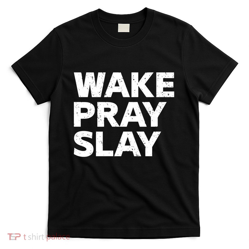 Harry Daniels Wearing Wake Pray Slay T-Shirt