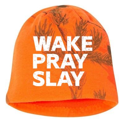 Harry Daniels Wearing Wake Pray Slay Kati - Camo Knit Beanie