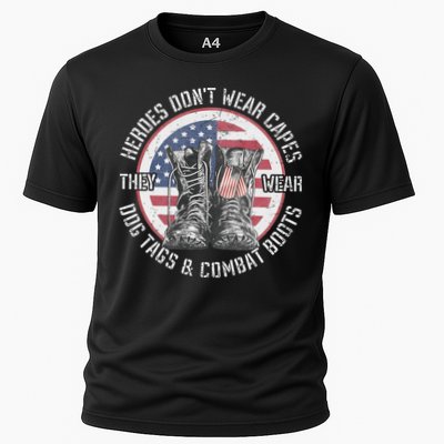 Heroes Dont Wear Capes They Wear Dog Tags & Combat Boots Performance Shirt