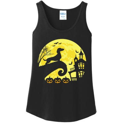 Halloween Dachshund Weenie Wiener Moonshine Sausage Dog Ladies Essential Tank