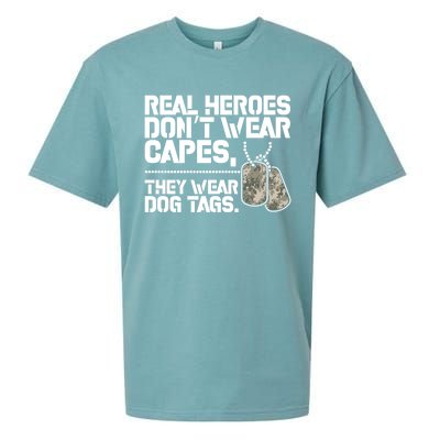 Heroes Dont Wear Capes They Wear Dog Tag Military Support Funny Gift Sueded Cloud Jersey T-Shirt