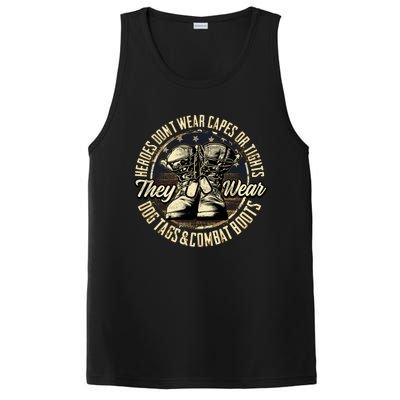 Heroes Don't Wear Capes My Brave Dad Grandpa Veterans Day Gift PosiCharge Competitor Tank