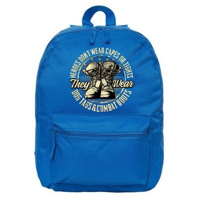 Heroes Don't Wear Capes My Brave Dad Grandpa Veterans Day Gift 16 in Basic Backpack