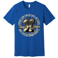 Heroes Don't Wear Capes My Brave Dad Grandpa Veterans Day Gift Premium T-Shirt