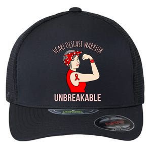 Heart Disease Warrior Awareness Survivor Patient Graphic Gift Flexfit Unipanel Trucker Cap