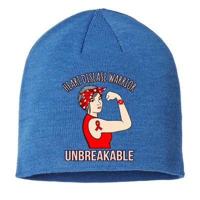 Heart Disease Warrior Awareness Survivor Patient Graphic Gift Sustainable Beanie