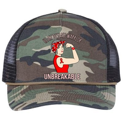 Heart Disease Warrior Awareness Survivor Patient Graphic Gift Retro Rope Trucker Hat Cap