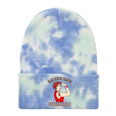 Heart Disease Warrior Awareness Survivor Patient Graphic Gift Tie Dye 12in Knit Beanie