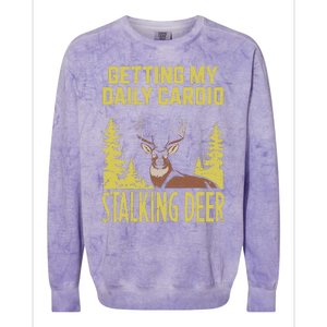 Hunting Dad Women Fitness Cardio With Deer Hunting Colorblast Crewneck Sweatshirt