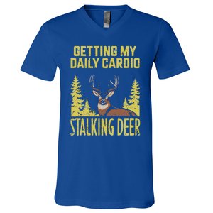 Hunting Dad Women Fitness Cardio With Deer Hunting V-Neck T-Shirt