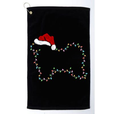 Havanese Dog Xmas Lighting Santa Hat Havanese Christmas Gift Platinum Collection Golf Towel