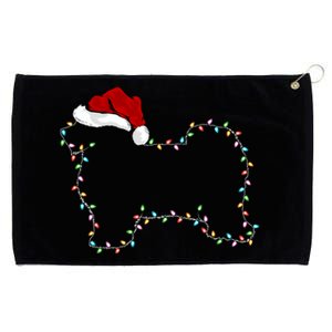 Havanese Dog Xmas Lighting Santa Hat Havanese Christmas Gift Grommeted Golf Towel