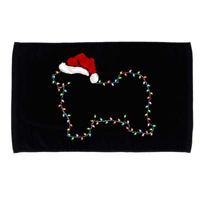 Havanese Dog Xmas Lighting Santa Hat Havanese Christmas Gift Microfiber Hand Towel