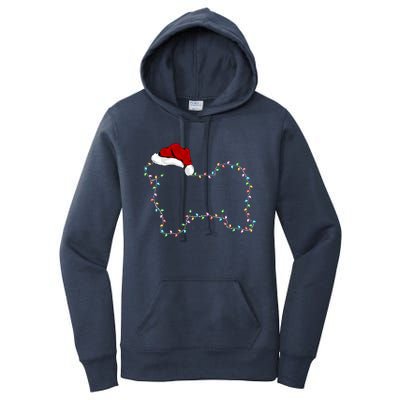 Havanese Dog Xmas Lighting Santa Hat Havanese Christmas Gift Women's Pullover Hoodie