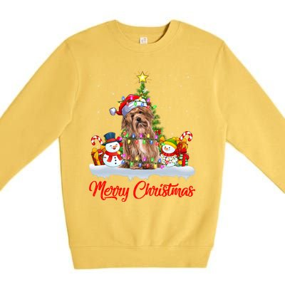 Havanese Dog Xmas Tree Lighting Santa Havanese Christmas Gift Premium Crewneck Sweatshirt