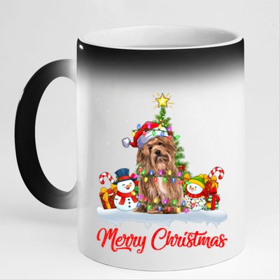 Havanese Dog Xmas Tree Lighting Santa Havanese Christmas Gift 11oz Black Color Changing Mug