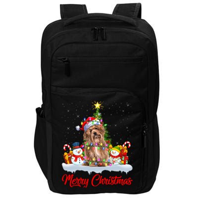 Havanese Dog Xmas Tree Lighting Santa Havanese Christmas Gift Impact Tech Backpack