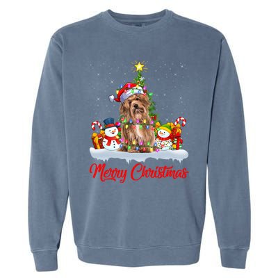 Havanese Dog Xmas Tree Lighting Santa Havanese Christmas Gift Garment-Dyed Sweatshirt