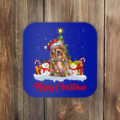 Havanese Dog Xmas Tree Lighting Santa Havanese Christmas Gift Coaster