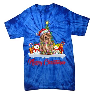 Havanese Dog Xmas Tree Lighting Santa Havanese Christmas Gift Tie-Dye T-Shirt