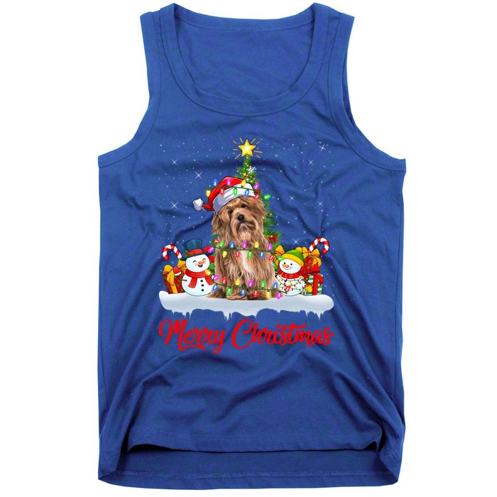 Havanese Dog Xmas Tree Lighting Santa Havanese Christmas Gift Tank Top