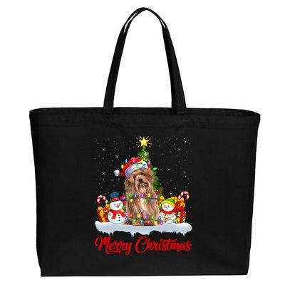 Havanese Dog Xmas Tree Lighting Santa Havanese Christmas Gift Cotton Canvas Jumbo Tote