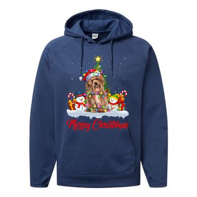 Havanese Dog Xmas Tree Lighting Santa Havanese Christmas Gift Performance Fleece Hoodie